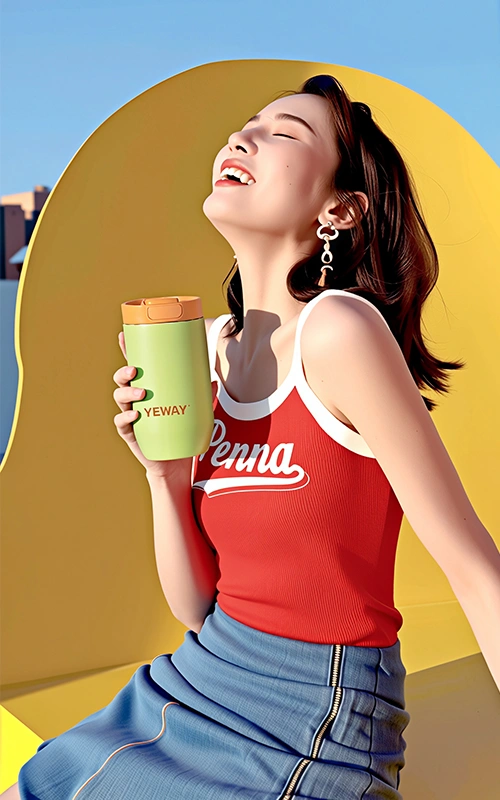 sports stainless steel thermos vacuum coffee cup support printing corporate logo